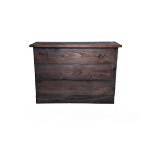 Small wooden bar rental for intimate rustic and farmhouse events
