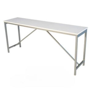 Coastal Communal Hi-Boy Table in White Wash – 90" Long High-Top Table for Events