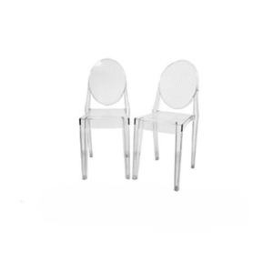 Posh Dining Chair in clear acrylic with sleek lines for upscale dining and event seating