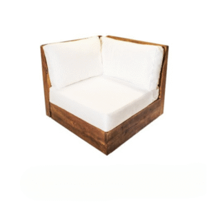 Sunset corner chair rental with warm tones for lounge events