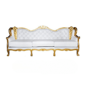 Glamour Sofa in luxe white finish for upscale event lounges