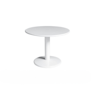 White Metal Round Coffee Table – 24" Diameter x 18" Height – Modern Event Lounge Table