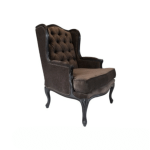Fireside wingback chair rental with classic design for elegant event seating