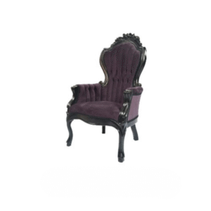 Marquis Throne in royal purple with tufted high back and luxurious detailing