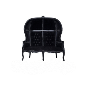 Duchess Love Seat in black and white for sophisticated event seating