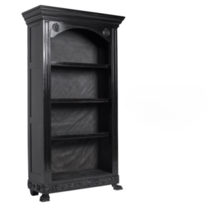 Couture Backbar – Black – 50" x 20" x 92" – Tall Luxe Event Display Shelf