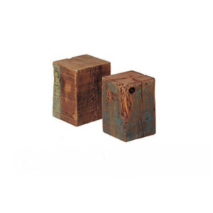 Beachwood stool or end table rental with natural wood finish for events