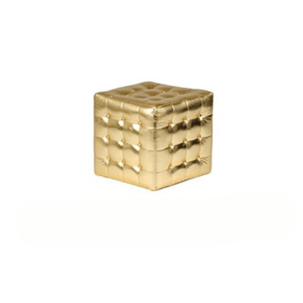 Jewel Cube Seat in metallic gold – glamorous cube seating for luxe event lounges