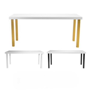 Modern Communal Hi-Boy Table with White Top – 96" x 31" x 42" – Black, Silver, or Gold Legs Image Title: Modern Communal Hi-Boy Table – White Top with Custom Leg Finish – Lounge Appeal Rentals Caption: 96" white-top modern hi-boy table with black, silver, or gold legs. 31" depth, 42" height — designed for elegant lounges and cocktail receptions. Back-End Description (Image Description): The Modern Communal Hi-Boy Table features a clean white top, measuring 96" long, 31" deep, and 42" high. Choose from black, silver, or gold legs to fit a variety of event themes, from modern minimal to upscale glam. 🛋️ Short Description: 96" long x 31" deep x 42" high. Features a crisp white top with your choice of black, silver, or gold legs — a stunning centerpiece for modern cocktail-style events. 📄 Full Product Page Description (SEO-Optimized): The Modern Communal Hi-Boy Table offers a perfect mix of elegance and versatility. With a sleek white tabletop and a choice of leg finishes — matte black, brushed silver, or polished gold — this 42" tall table elevates any event space with clean lines and modern appeal. Measuring 96" long by 31" deep, this table is ideal for group mingling, VIP lounges, and cocktail receptions. The neutral white top creates a bright, clean surface that complements a wide range of decor styles — from minimalist to luxe. Whether used for weddings, corporate mixers, or rooftop lounges, the Modern Communal Hi-Boy Table stands out for its style, stability, and sophistication. 📏 Dimensions: 96" Length x 31" Depth x 42" Height 🎨 Top Finish: Gloss White 🦵 Leg Finish Options: Matte Black Brushed Silver Polished Gold 🏷️ Product Tags (Comma-Separated): Modern Communal Hi-Boy Table, White Top Cocktail Table, 96 Inch Hi-Boy Table, 42 Inch Tall Table, Event Bar Table, Custom Finish Table, Black Leg Table, Silver Leg Table, Gold Leg Table, Lounge Appeal Rentals, VIP Lounge Furniture, Long Standing Table, Modern Event Table, Gloss White Tabletop Modern Communal Hi-Boy Table with White Top – 96" x 31" x 42" – Black, Silver, or Gold Legs