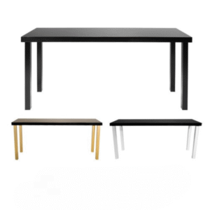 Black Modern Communal Hi-Boy Table – 96" x 31" x 42" – Cocktail Table with Black, Silver, or Gold Legs