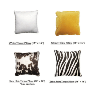 Decorative event rental pillows in assorted colors and styles – Lounge Appeal