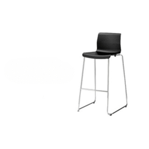 Euro Bar Stool in black with sleek chrome legs for modern event bar setups
