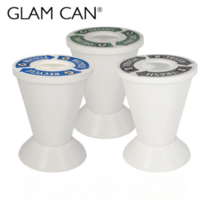 White Glam Trash Can – Stylish Waste Bin for Events